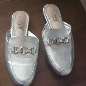 Danica  Metallic Silver Women's Mules